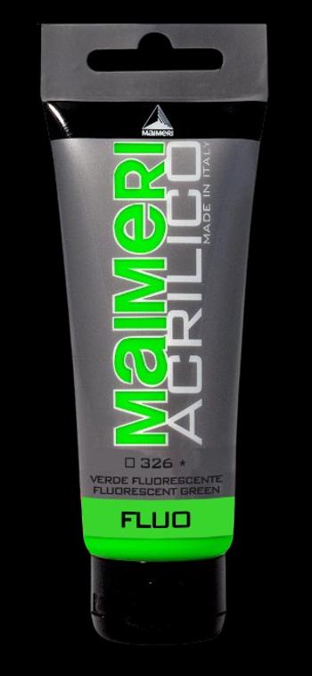 MAIMERI ACRILICO - Akrylové farby 326 - fluorescent green, 0,075 L
