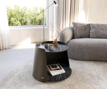 Konferenčný stolík Daban 50x50 cm keramický Laminam®Noir Desir hnedá