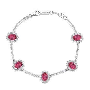 Brosway Luxusný strieborný náramok so zirkónmi Fancy Passion Ruby FPR40