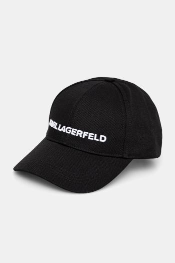Bavlnená šiltovka Karl Lagerfeld čierna farba, s nášivkou, A1W33071
