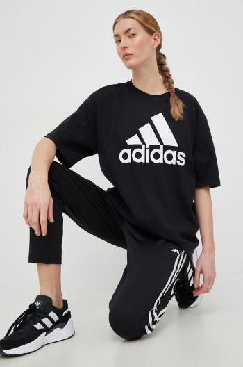 Bavlnené tričko adidas čierna farba, HR4931