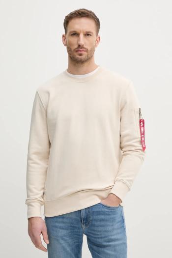 Mikina Alpha Industries USN Blood Chit pánska, béžová farba, s potlačou, 136300