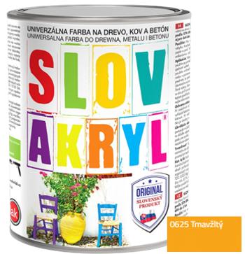 SLOVAKRYL - Univerzálna vodou riediteľná farba 0,75 kg 0625 - tmavožltá