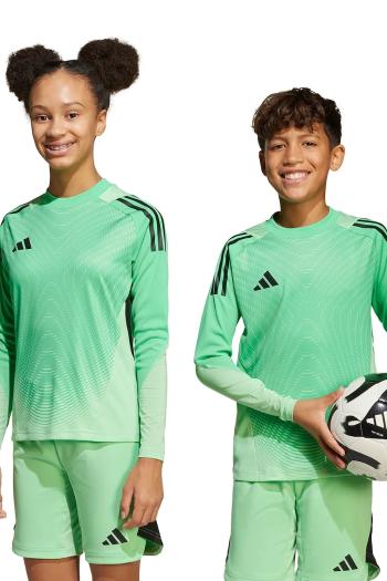 Detské tričko s dlhým rukávom adidas Performance zelená farba, s potlačou, JI9702