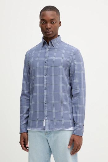 Bavlnená košeľa Tommy Jeans modrá farba, regular, DM0DM21701