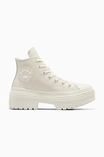 Kožené tenisky Converse Chuck Taylor All Star Lugged Heel dámske, biela farba, A10370C