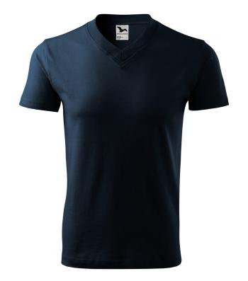 MALFINI Tričko V-neck - Námornícka modrá | S