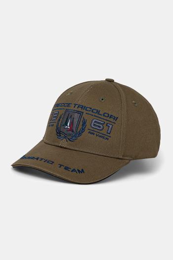 Bavlnená šiltovka Aeronautica Militare zelená farba, s nášivkou, HA1206CT3299