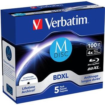 VERBATIM M-DISC BDXL 100 GB PRINTABLE 5pck/BAL Jewel Case (43834)