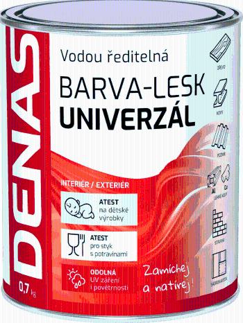 DENAS UNIVERZAL lesk - farba na kov a drevo 0,7 kg 0840 - červenohnedá