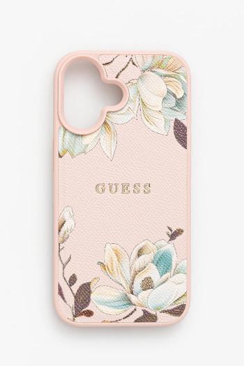 Puzdro na mobil Guess iPhone 16 ružová farba, GUHMP16SPGNMPLMP