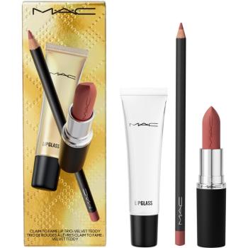 MAC Cosmetics Holiday Claim To Fame Lip Trio darčeková sada na pery odtieň Velvet Teddy