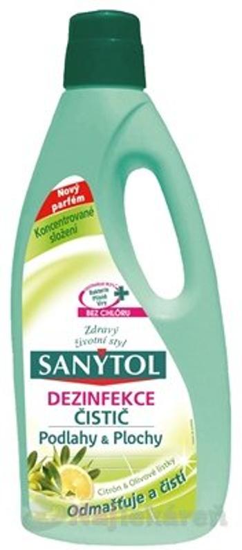 SANYTOL ČISTIČ Podlahy a Plochy vôňa Citrón a olivové lístky, Dezinfekcia, koncentrovaný, 1l