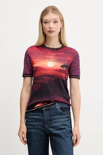 Tričko Desigual AFRICA dámske, oranžová farba, 25WWTF05