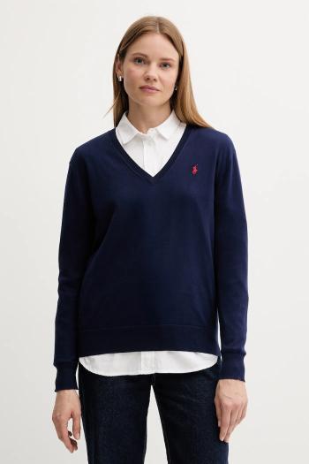 Bavlnený sveter Polo Ralph Lauren tmavomodrá farba, ľahký, 211972105
