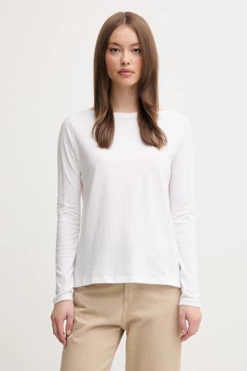 Bavlnené tričko s dlhým rukávom United Colors of Benetton biela farba, 3096D109E