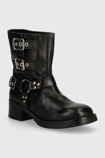 Kožené členkové topánky Steve Madden Becase dámske, čierna farba, na plochom podpätku, SM11003095