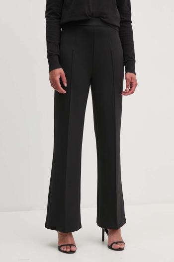 Nohavice Calvin Klein dámske, čierna farba, rovné, vysoký pás, K20K207647
