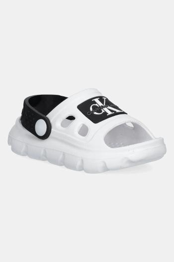 Detské šľapky Calvin Klein Jeans biela farba, V1X2-83025
