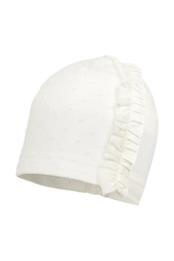Detská čiapka Jamiks PEARL béžová farba biela, z tenkej pleteniny, JWH041