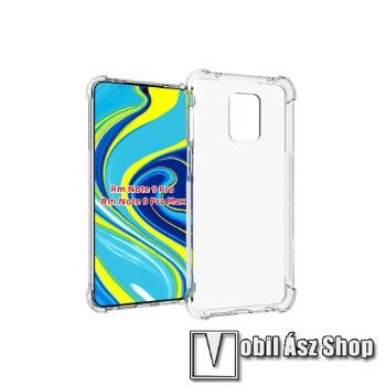 Szilikon védő tok / hátlap - FÉNYES - ÁTLÁTSZÓ - erősített sarkok - Xiaomi Redmi Note 9S / 9 Pro / 9 Pro Max / 10 Lite / Poco M2 Pro