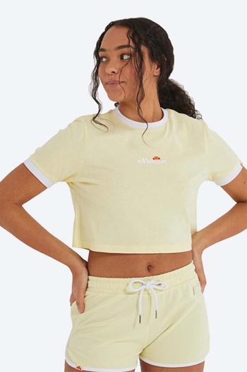 Bavlnené tričko Ellesse SGJ11884-WHITE, žltá farba