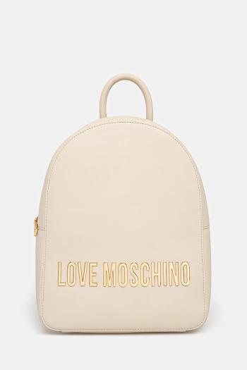 Ruksak Love Moschino dámsky, béžová farba, veľký, s nášivkou, JC4193PP1