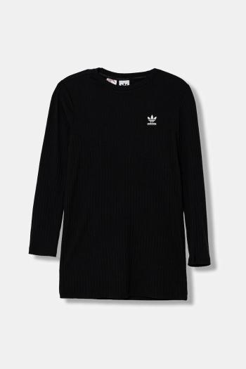 Dievčenské šaty adidas Originals čierna farba, mini, rovný strih, JX2849