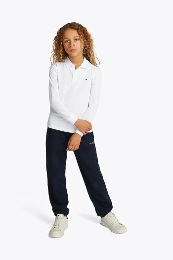 Detské tričko s dlhým rukávom Tommy Hilfiger biela farba, jednofarebný, KB0KB09664