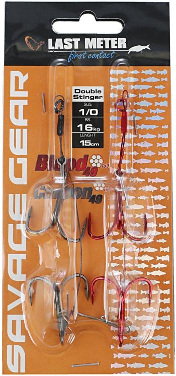 Horogelőke Savage Gear Carbon49 Double Stinger Méret 1/0 11,5 cm 16 kg 2 db