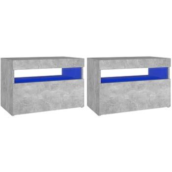SHUMEE Nočný stolík s LED osvetlením 2 ks betónovo sivý 60 × 35 × 40 cm, 3082783