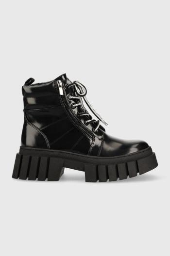 Členkové topánky Steve Madden Incredible dámske, čierna farba, na platforme, jemne zateplené
