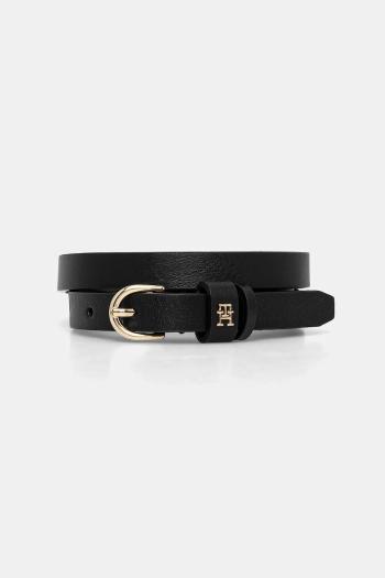 Kožený opasok Tommy Hilfiger dámsky, čierna farba, AW0AW17246