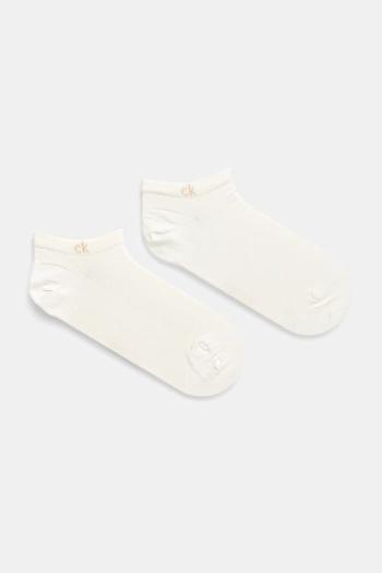Ponožky Calvin Klein 2-pak dámske, biela farba, 701231383