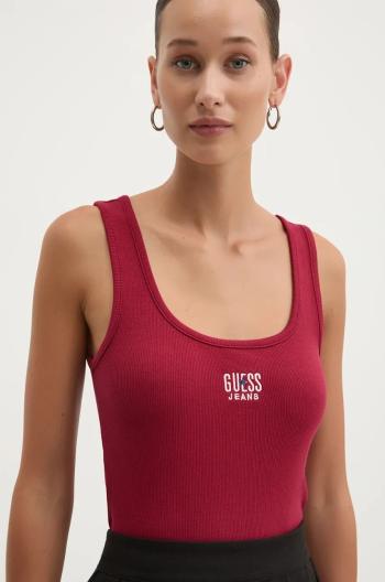 Top Guess Jeans dámsky, červená farba, W4BP43 KA0H1