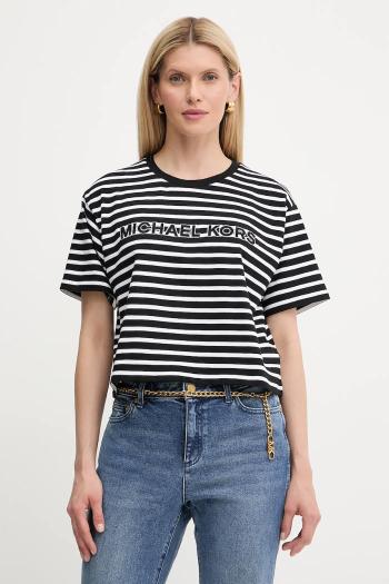 Bavlnené tričko MICHAEL Michael Kors dámske, čierna farba, MT551R9HM7