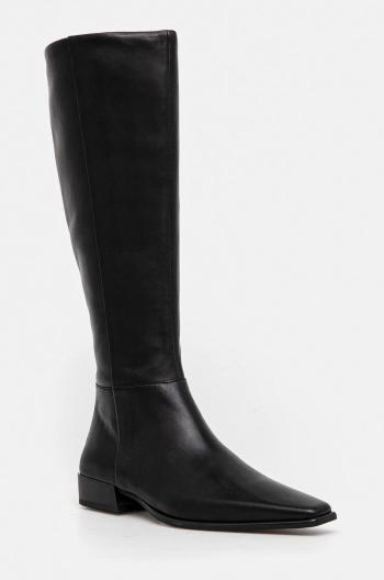 Kožené čižmy Vagabond Shoemakers NELLA dámske, čierna farba, na plochom podpätku, 5816-101-20