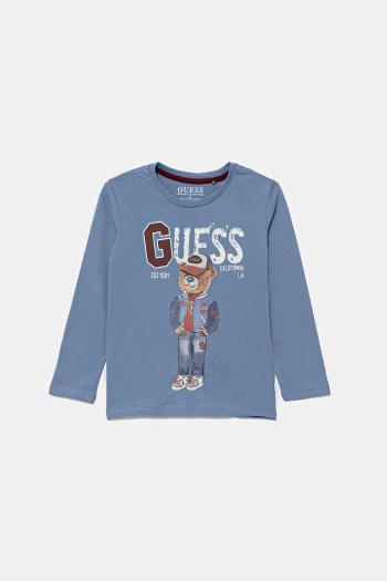 Detská bavlnená košeľa s dlhým rukávom Guess vzorovaná, N5YI23 K8HM4
