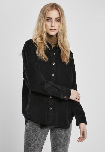 Urban Classics Ladies Corduroy Oversized Shirt black