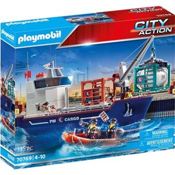Playmobil 70769 Veľká kontajnerová loď s colným člnom (4008789707697)
