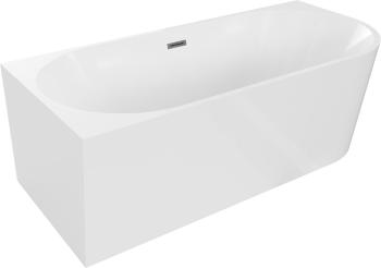 MEXEN/S - Mia voľne stojaca rohová vaňa ľavá 150 x 75, biela, sifón a prepad grafit kartáčovaná 52691507500L-66