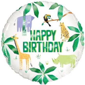 Balónik fóliový safari – happy birthday – narodeniny – 45 cm (11179783595)