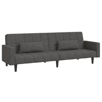 2-miestna rozkladacia pohovka a 2 vankúše tmavo sivá textil, 337490