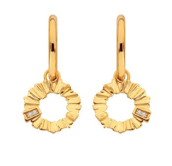 Hot Diamonds Pozlátené náušnice 2v1 s diamantmi a topásami Golden Edit Hope DE838