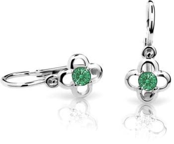Cutie Jewellery Detské náušnice z bieleho zlata C1944-10-X-2 zelená