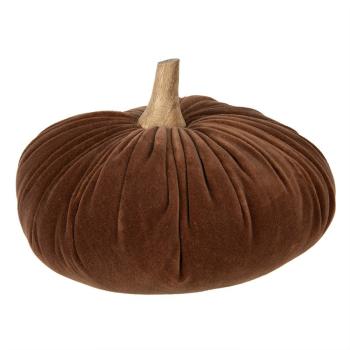 Hnědá textilní dekorace dýně Pumpkin XXL - Ø 25*16 cm 65425