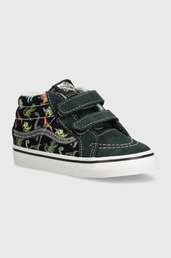 Detské semišové tenisky Vans SK8-Mid Reissue zelená farba, VN000CQ0BS51