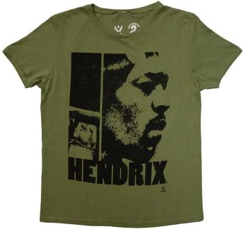 Jimi Hendrix Tričko Let Me Live Womens Khaki Green L