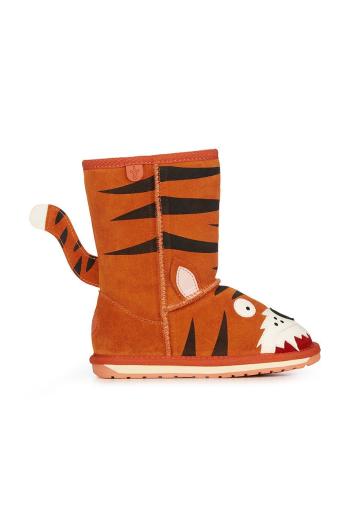 Detské semišové snehule Emu Australia Tiger oranžová farba