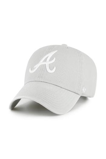 Bavlnená šiltovka 47 brand MLB Atlanta Braves šedá farba, jednofarebná, B-RGW01GWS-GYD
